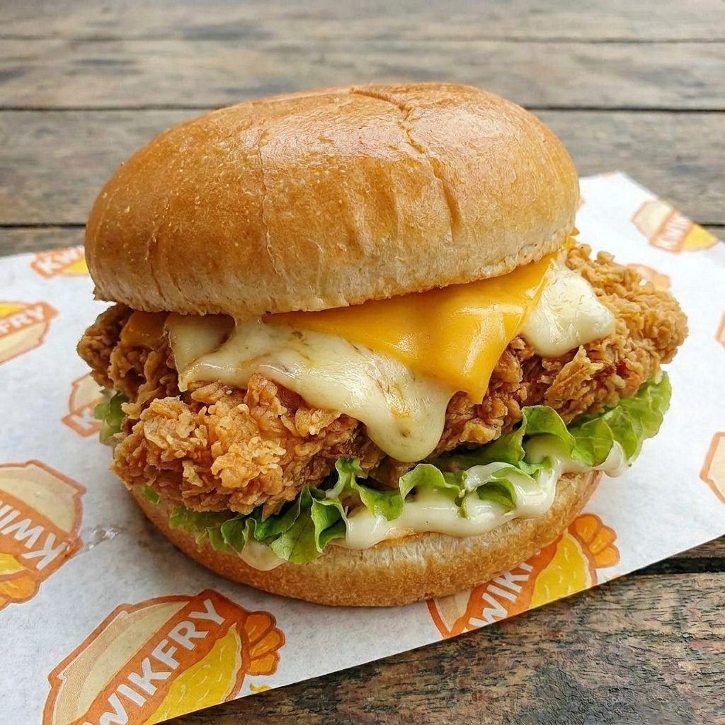 Fried Chicken Cheese Burger