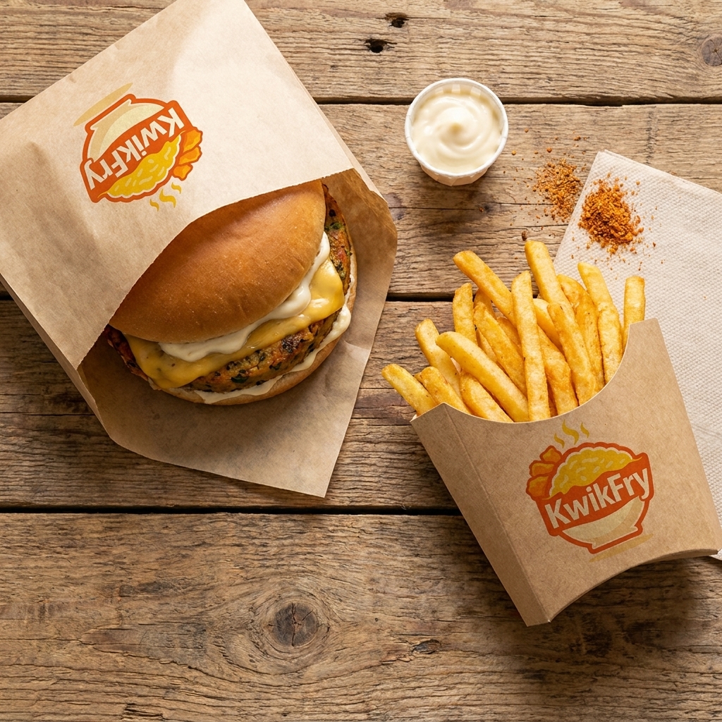 Veg Burger (2 Pieces) + French Fries