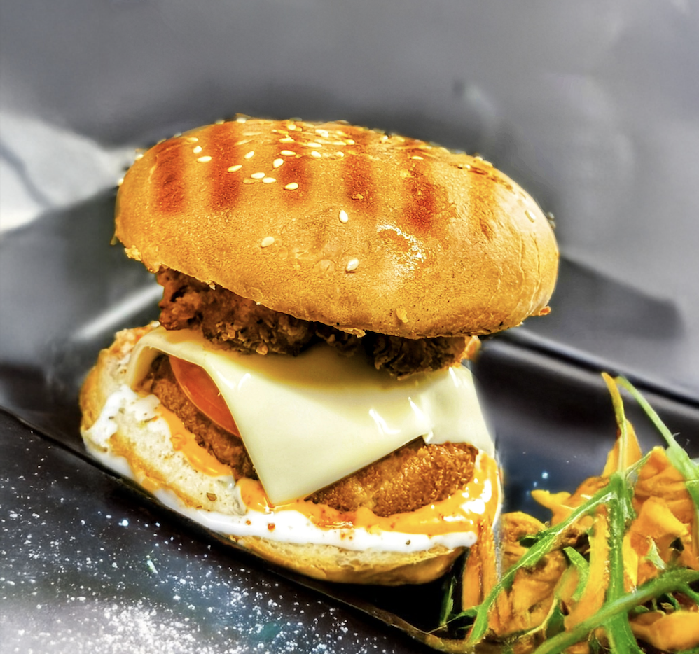 Fried Chicken Cheese Burger